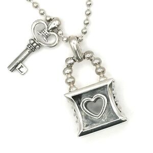 Lagos Silver Heart Lock & Key Pendant Necklace